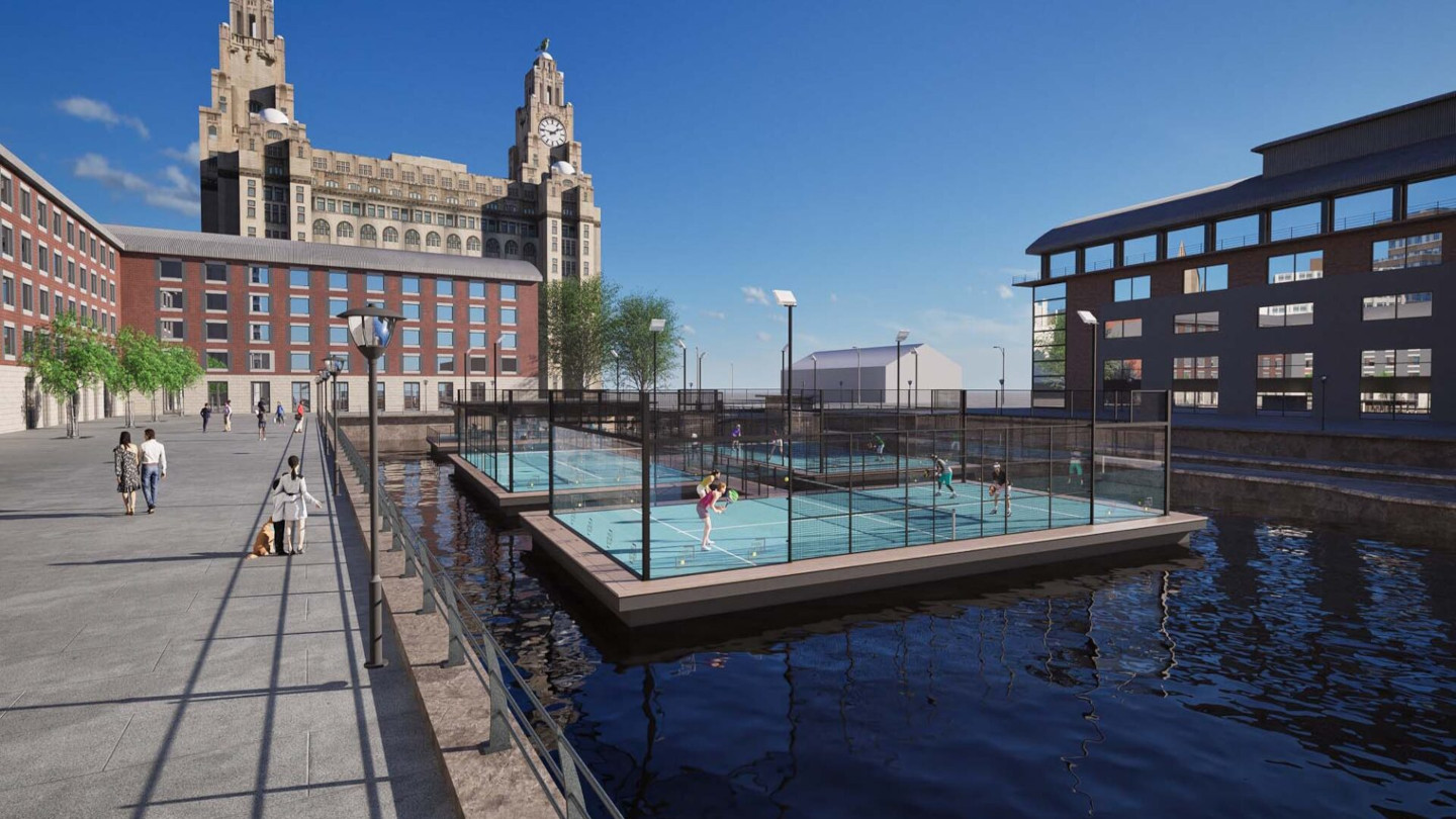 UK’s first floating padel tennis courts to open at Liverpool Waters